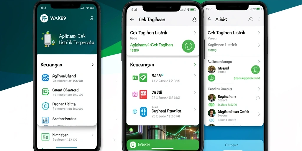 Tampilan antarmuka utama aplikasi Cek Tagihan Listrik WAK89.